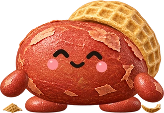 Peanut, a wide redskin kernel with a waffle shell backpack