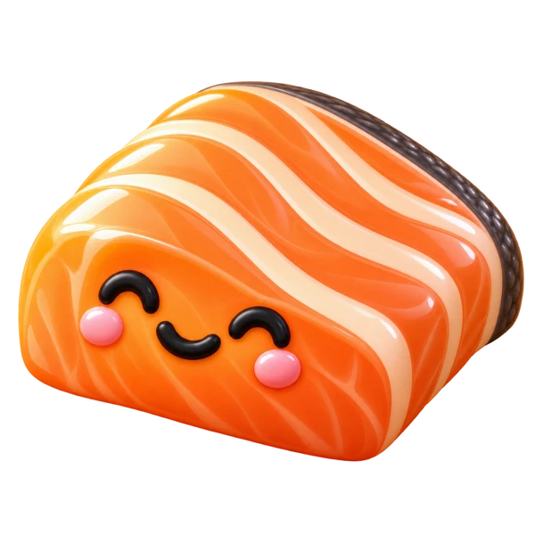 Smiling salmon character